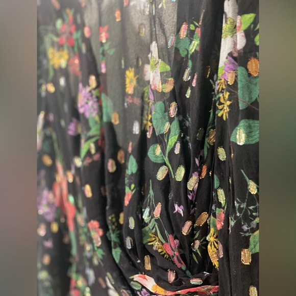 AMUR Clipped Lurex Chiffon Midi Dress - Picture 5 of 10